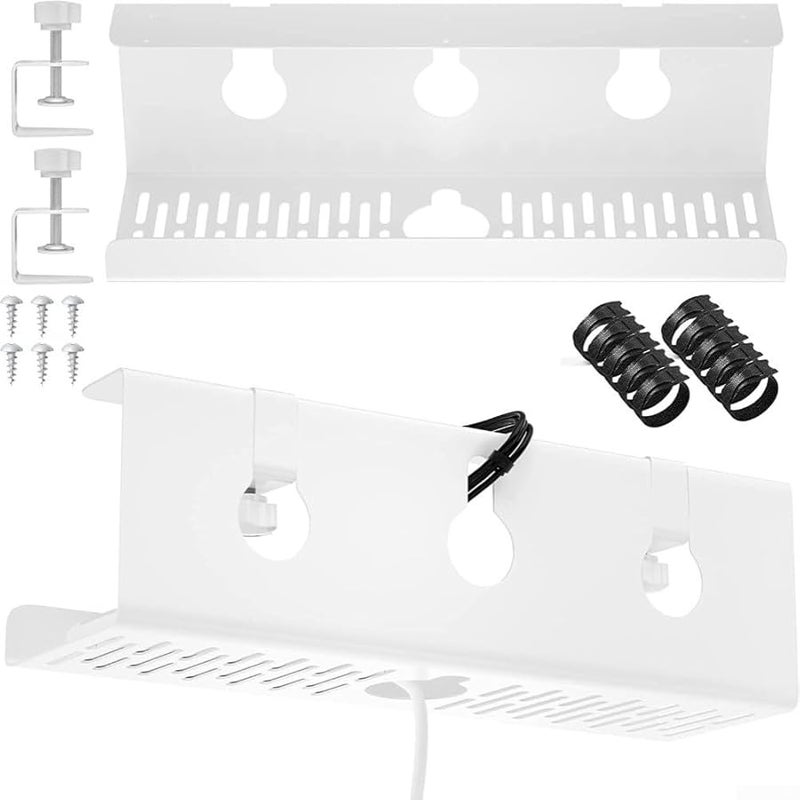 Under Desk Cable Management Duct With Reinforced Metal Ventilated Design - Image 2